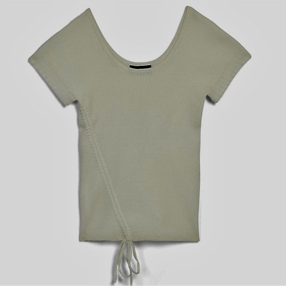 *Brand New with Tags* Ribbed Ruched Adjustable Hem Scoop Neck Sweater XXS - Picture 16 of 16